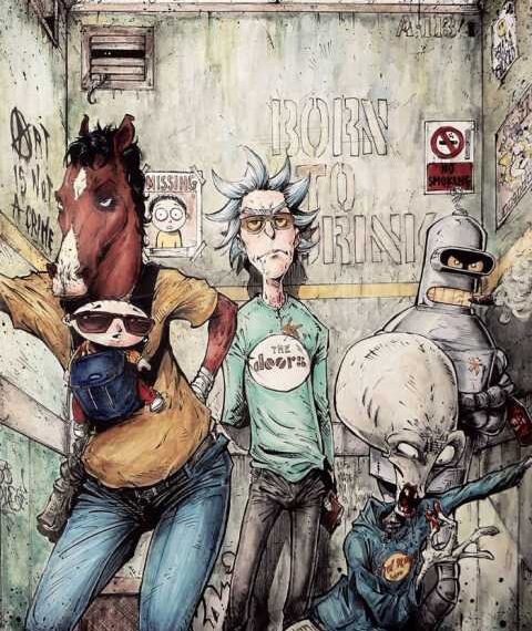 Художник перемальовує персонажів поп-культури у стилі жахливих коміксів