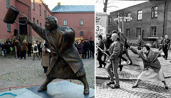 Історія пам'ятника «Жінка з сумкою» у Швеції