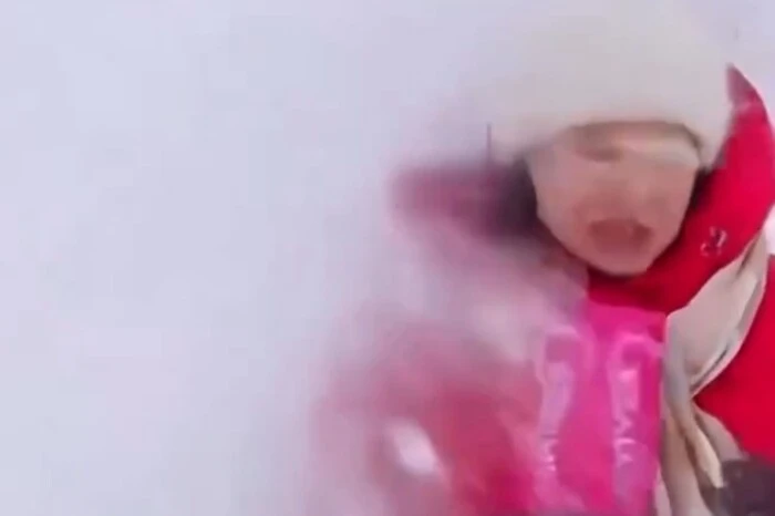 Конфуз у прямому ефірі. Комунальник накрив журналістку лавиною снігу