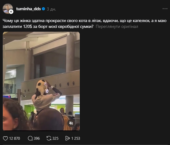 Чоловік з'явився в аеропорту з котом на голові та підірвав мережу (відео) 5