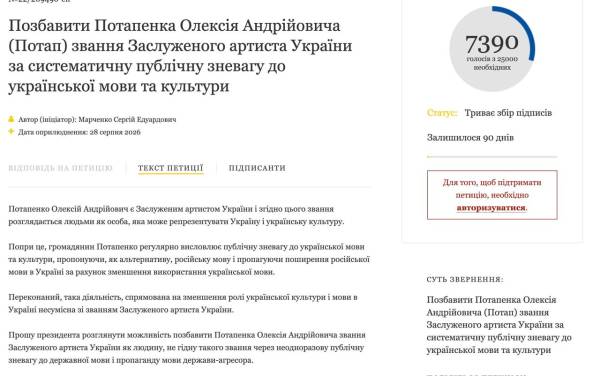 Звання Потапа на кону: українці масово підписують петиції 6
