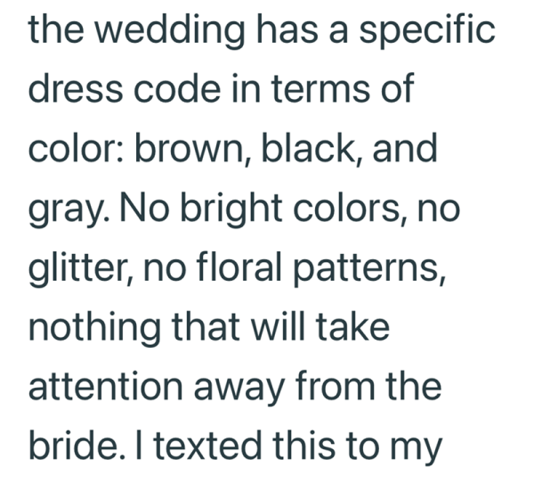 Рідня в шоці: дівчина хвилюється, чи не затягне її в центр весільного скандалу через вибір сукні матері нареченої 62