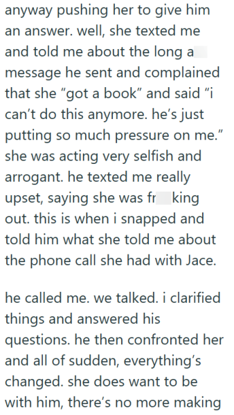 Friend decides to tell best friend’s boyfriend that her 20-year-old girlfriend soft-cheated on him after she didn't tell him herself, now they are back together: 'Her boyfriend said she doesn’t trust me anymore, that’s fine' 46 Friend decides to tell best friend’s boyfriend that her 20-year-old girlfriend soft-cheated on him after she didn't tell him herself, now they are back together: 'Her boyfriend said she doesn’t trust me anymore, that’s fine' 46